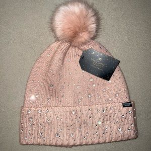 Pink Rhinestone Victoria’s Secret Pom Pom Beanie